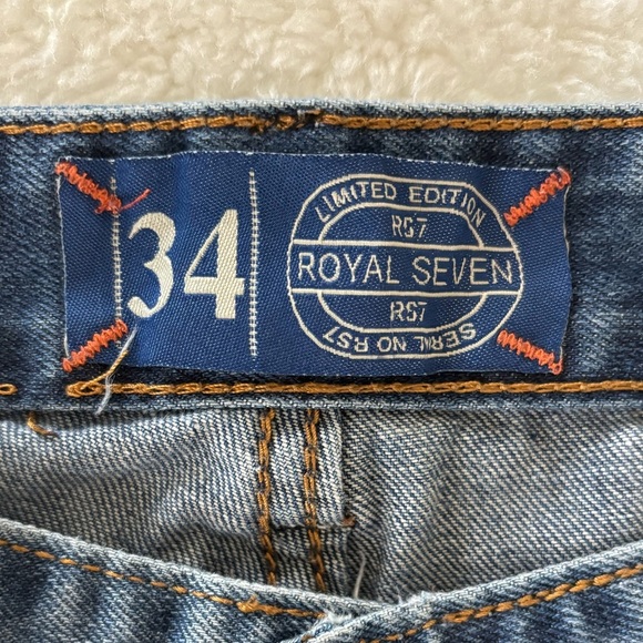 Royal Seven Structural Distressed Blue Denim Jogger Jeans Mens 34x30 - Picture 4 of 14